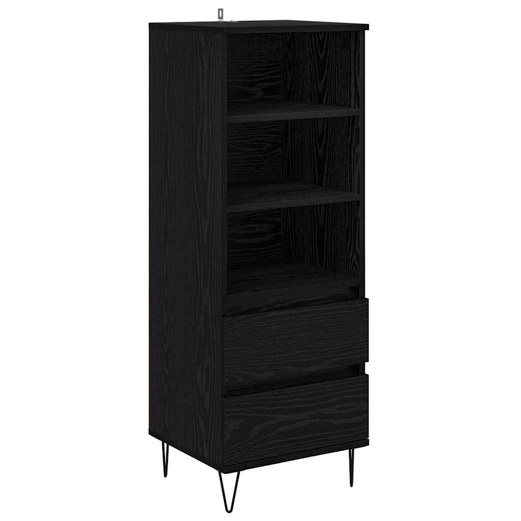 vidaXL Highboard Μαύρη Οξυά 40 x 36 x 110 εκ. Επεξεργασμένο ξύλο