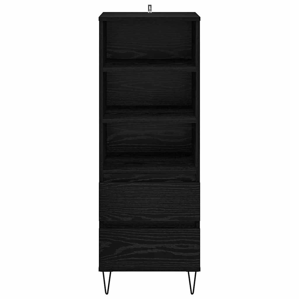 vidaXL Highboard Μαύρη Οξυά 40 x 36 x 110 εκ. Επεξεργασμένο ξύλο