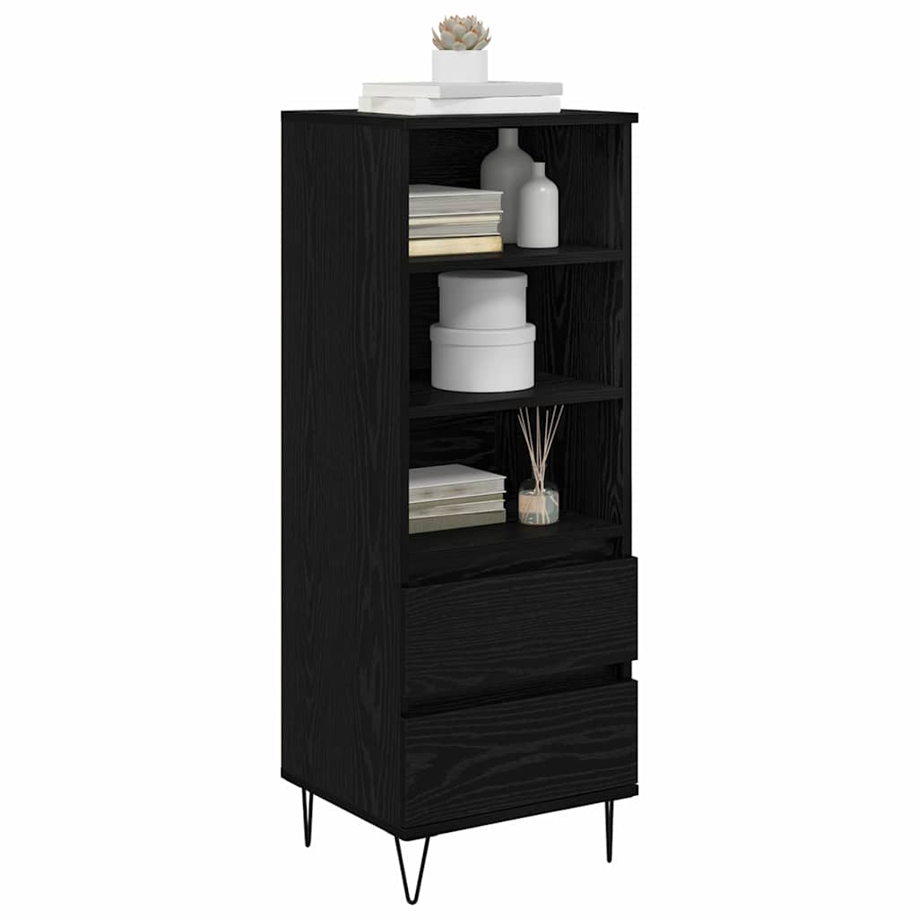 vidaXL Highboard Μαύρη Οξυά 40 x 36 x 110 εκ. Επεξεργασμένο ξύλο