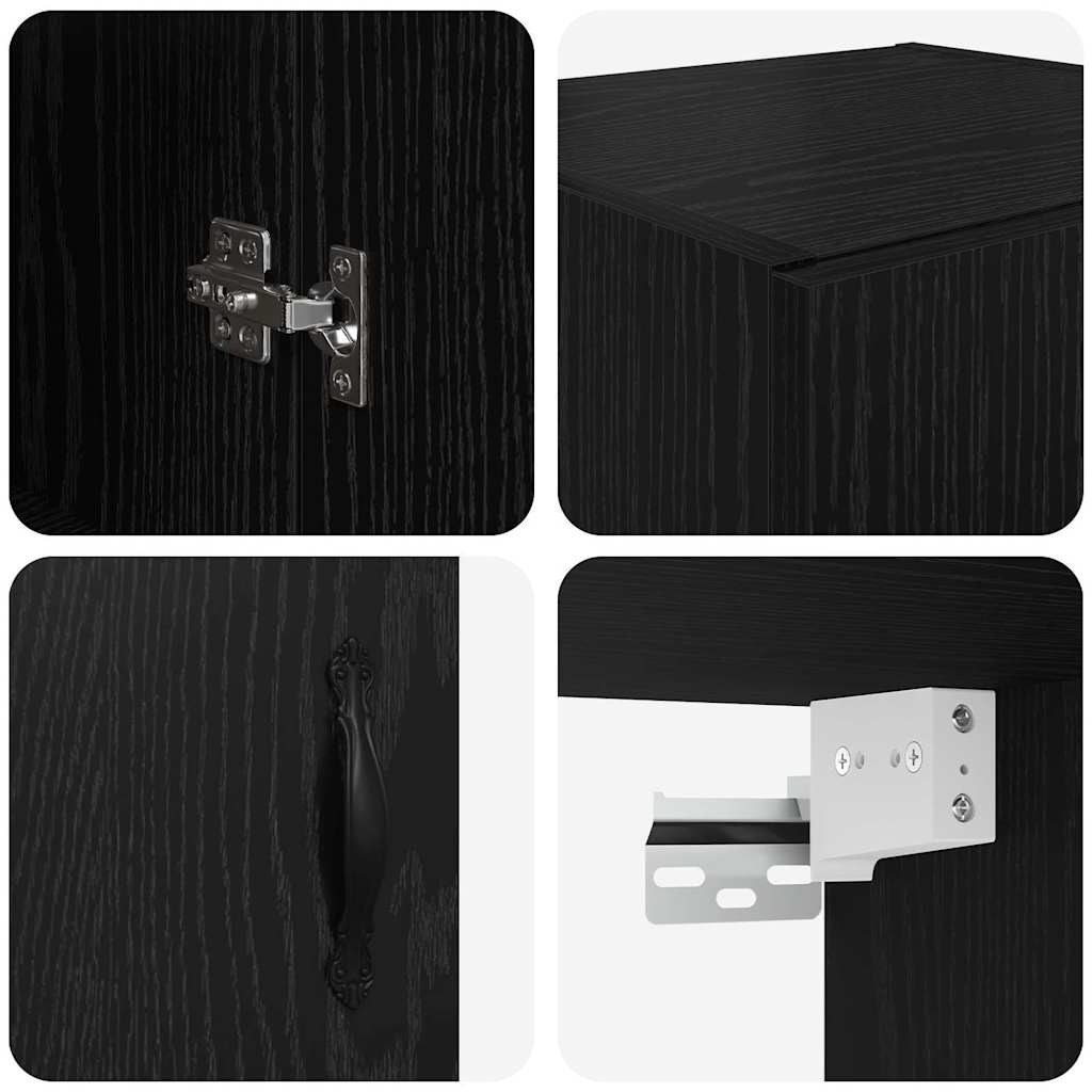 vidaXL Επιτοίχιο ντουλάπι Μαύρη Οξυά 69,5 x 34 x 90 εκ.