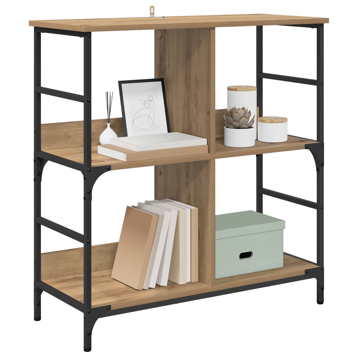 vidaXL Ράφι Βιβλίων artisan δρυς 78.5 x 33 x 82 εκ Επεξεργασμένο ξύλο