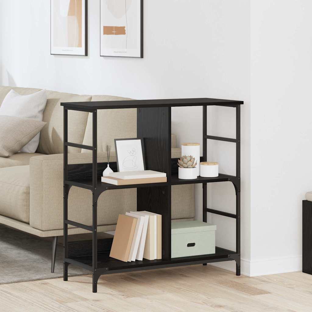 vidaXL Ράφι Βιβλίων Μαύρη δρυς 78.5 x 33 x 82 εκ Επεξεργασμένο ξύλο