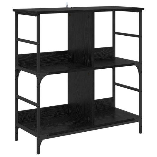 vidaXL Ράφι Βιβλίων Μαύρη δρυς 78.5 x 33 x 82 εκ Επεξεργασμένο ξύλο
