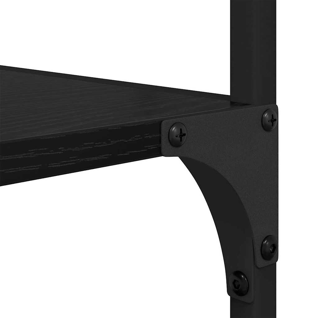 vidaXL Ράφι Βιβλίων Μαύρη Οξυά 50 x 33 x 188,5 εκ Επεξεργασμένο ξύλο