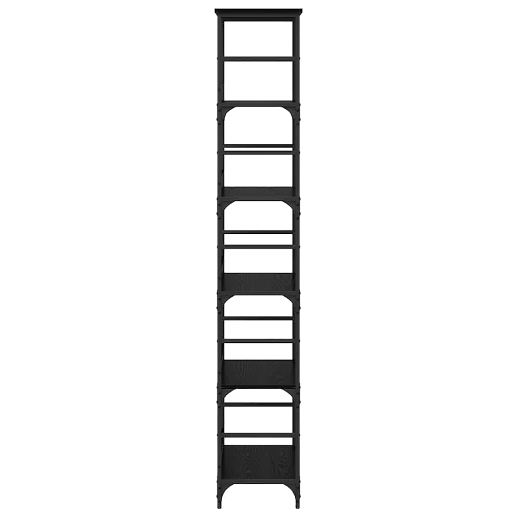 vidaXL Ράφι Βιβλίων Μαύρη Οξυά 50 x 33 x 188,5 εκ Επεξεργασμένο ξύλο