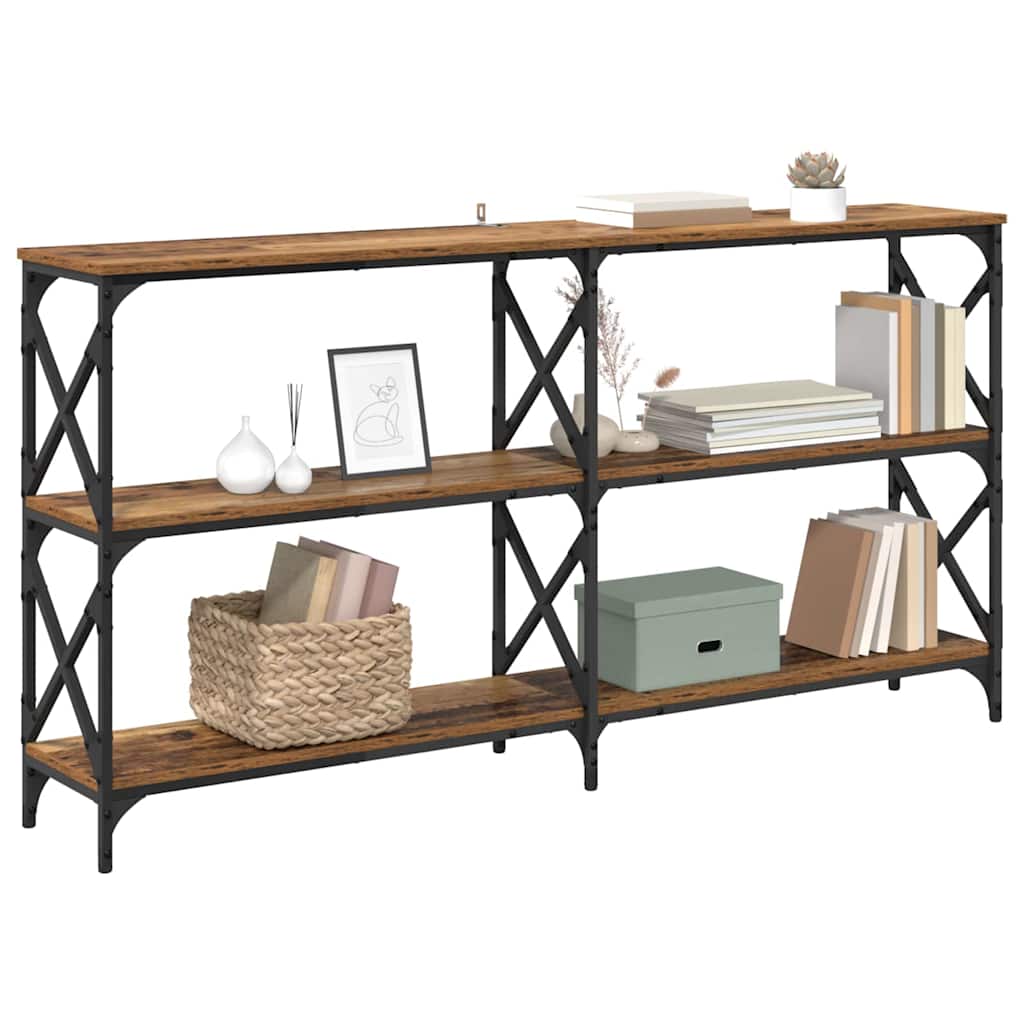 vidaXL Τραπέζι κονσόλας Παλιό ξύλο 156 x 28 x 80,5 εκ.