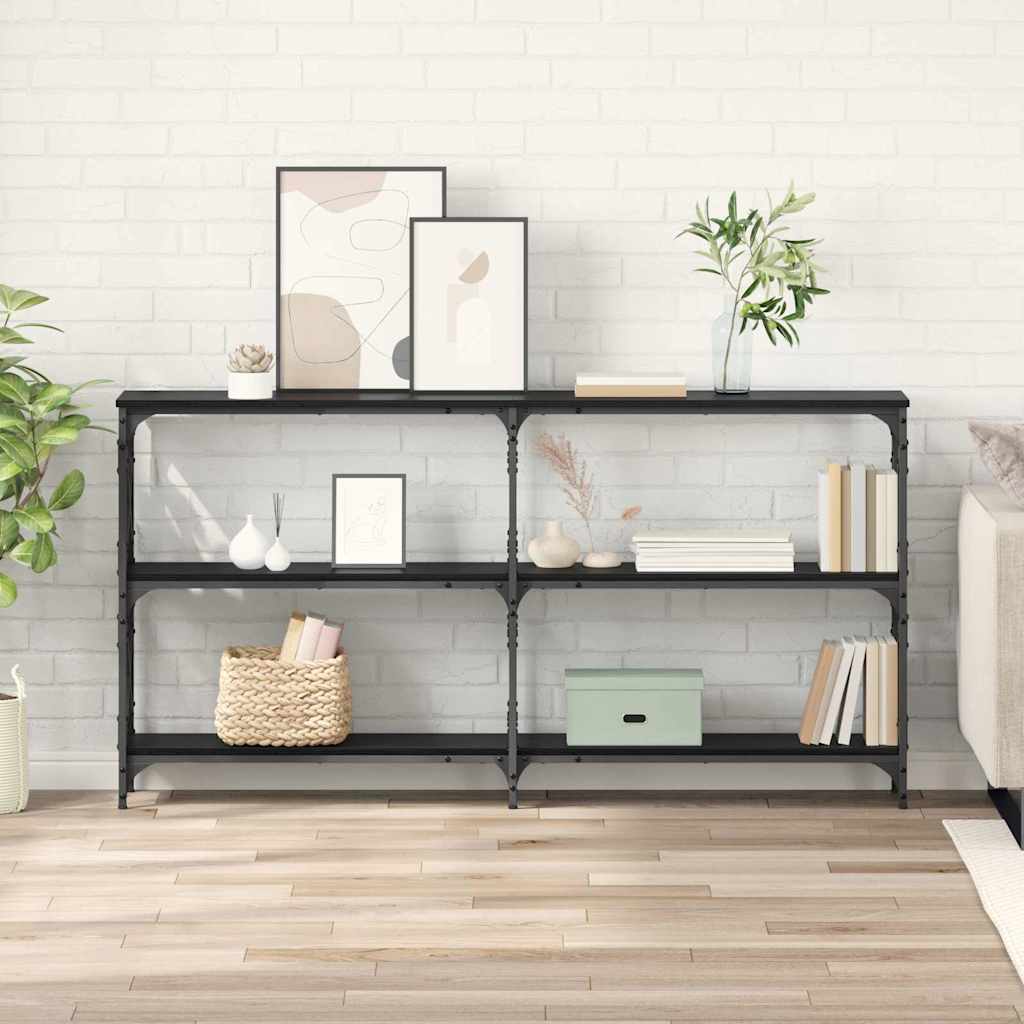 vidaXL Τραπέζι κονσόλας Μαύρη Οξυά 156 x 28 x 80,5 εκ.