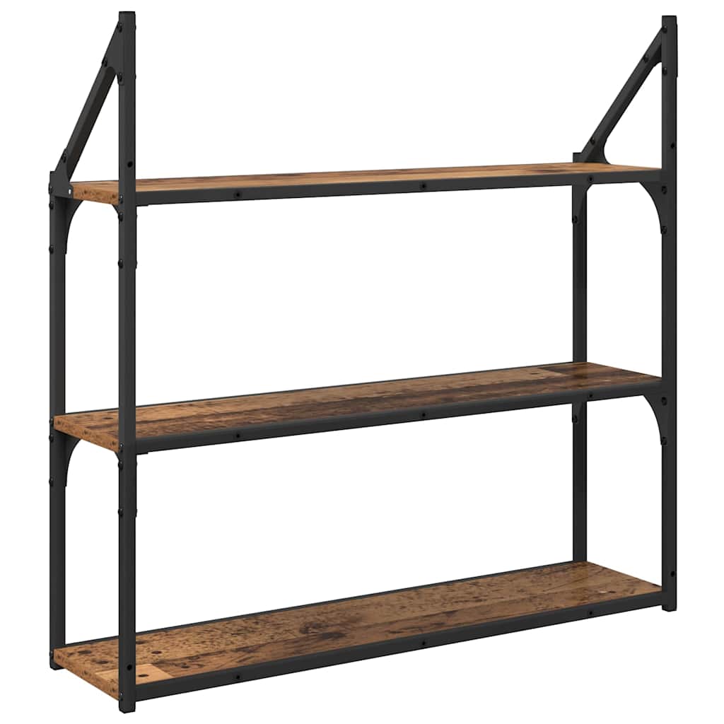 vidaXL Ράφι Τοίχου Επιτοίχιο Παλιό Ξύλο 80 x 21 x 78,5 cm