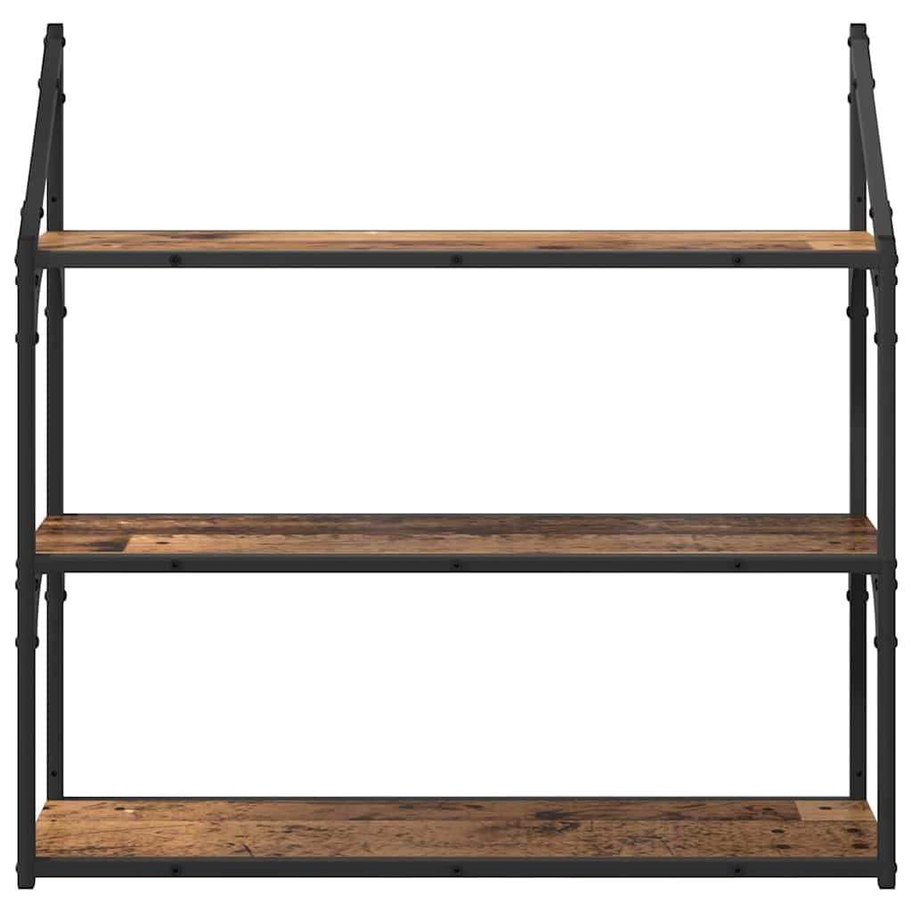 vidaXL Ράφι Τοίχου Επιτοίχιο Παλιό Ξύλο 80 x 21 x 78,5 cm
