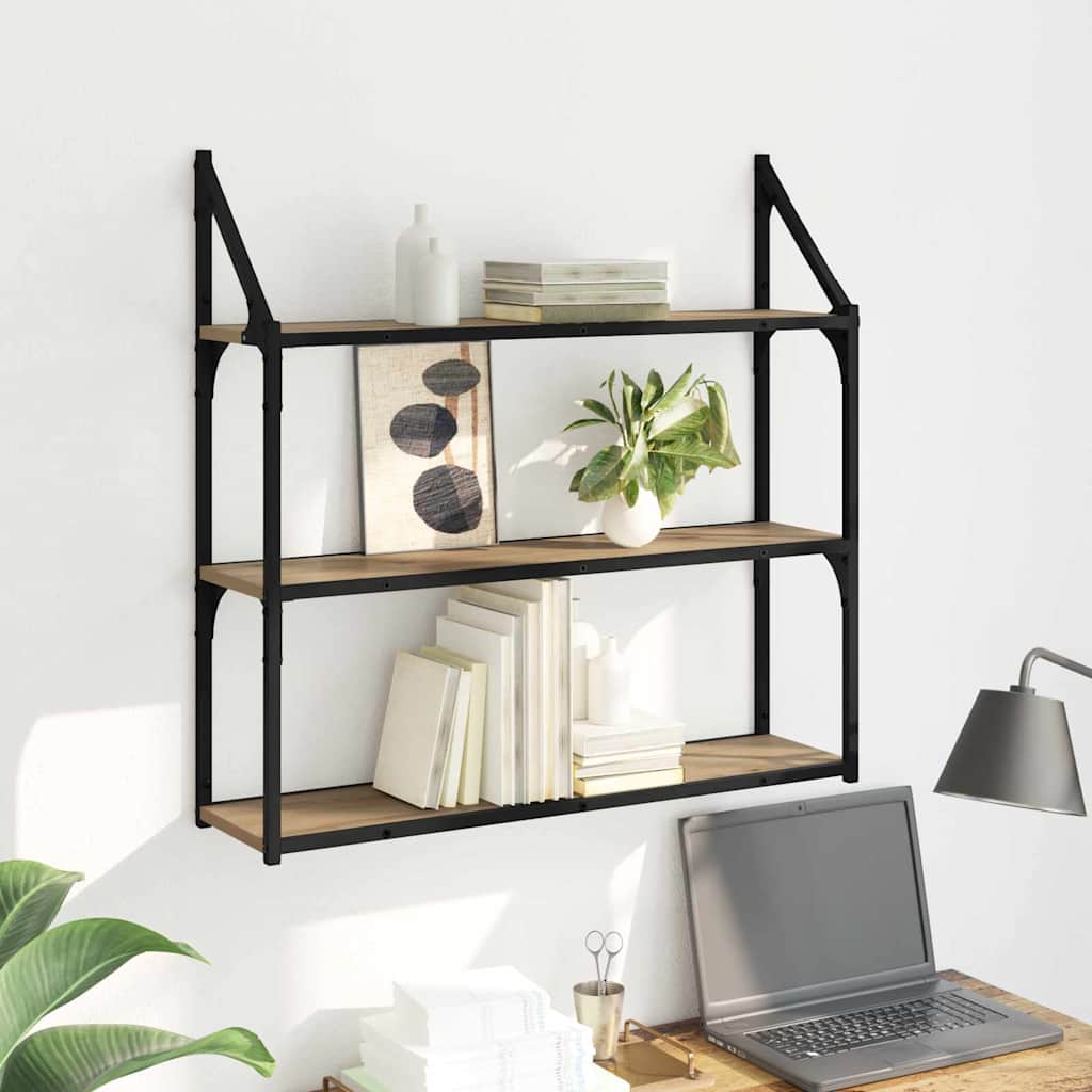 vidaXL Ράφι Τοίχου Artisan Oak 80 x 21 x 78,5 cm Επεξεργασμένο ξύλο