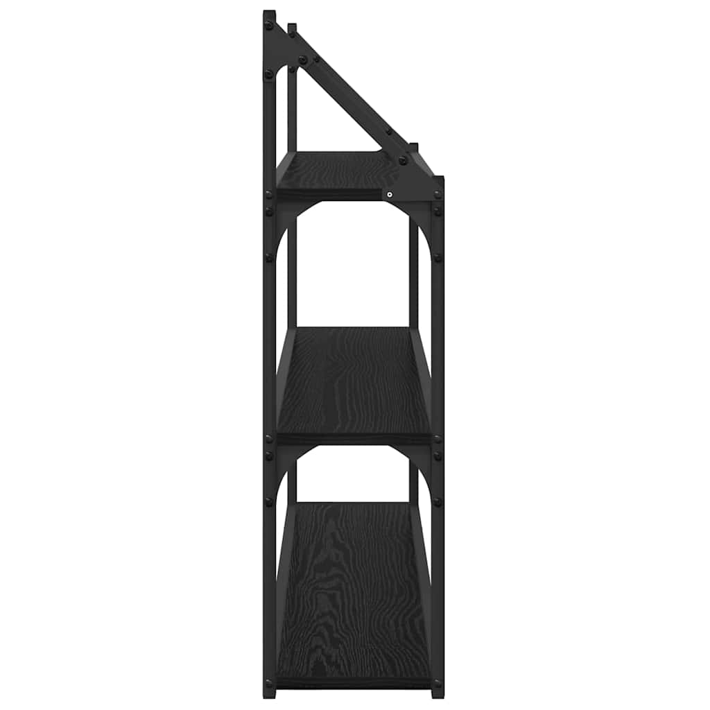 vidaXL Ράφι Τοίχου Μαύρη Οξυά 80 x 21 x 78,5 cm Επεξεργασμένο ξύλο