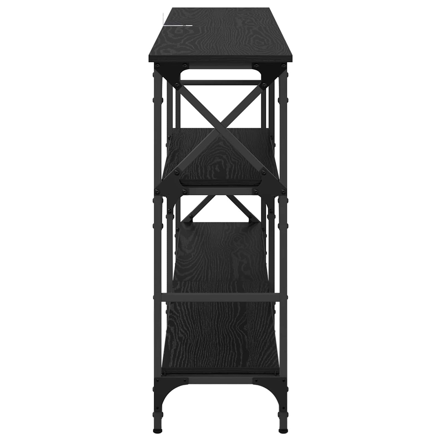 vidaXL Τραπέζι κονσόλας με ράφι Μαύρη Οξυά 150 x 29 x 76,5 εκ