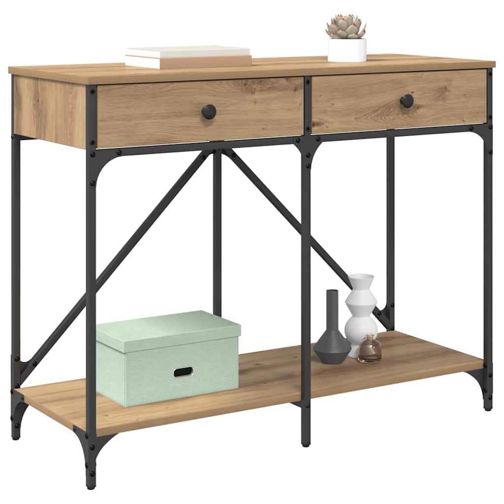 vidaXL Τραπέζι κονσόλας με συρτάρι Artisan Oak 100 x 39 x 78,5 εκ