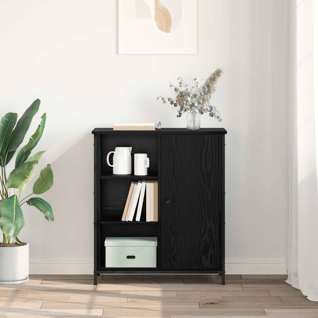 vidaXL Πλαϊνό γραφείο Μαύρη Οξυά 70 x 30 x 80 εκ. Επεξεργασμένο ξύλο