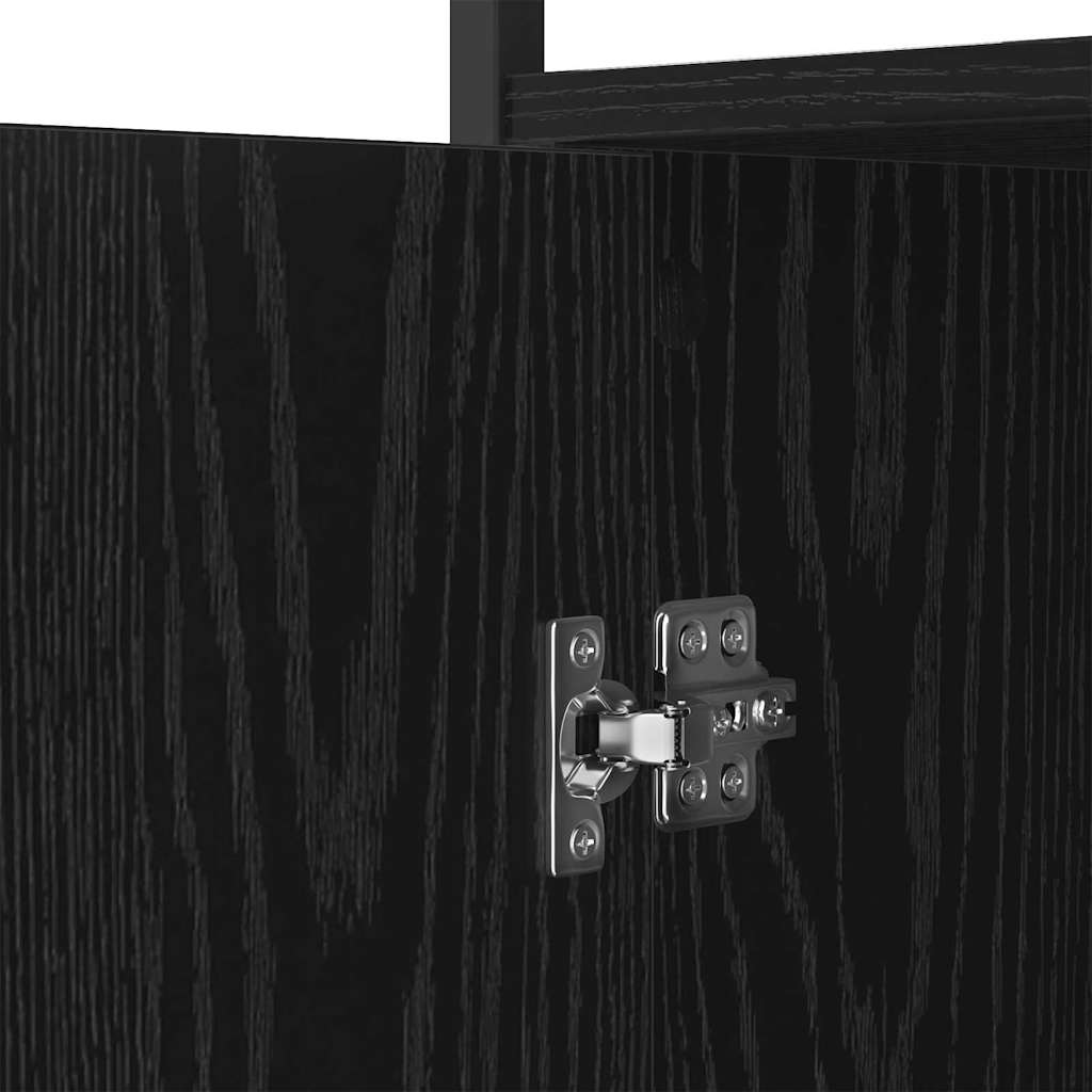 vidaXL Πλαϊνό γραφείο Μαύρη Οξυά 100 x 35 x 80 εκ. Επεξεργασμένο ξύλο