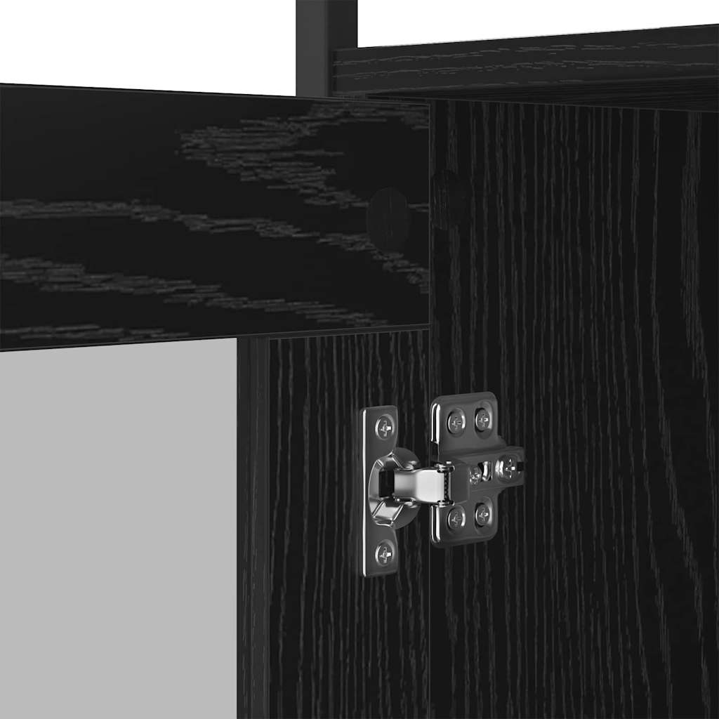 vidaXL Πλαϊνό γραφείο Μαύρη Οξυά 100 x 35 x 80 εκ. Επεξεργασμένο ξύλο