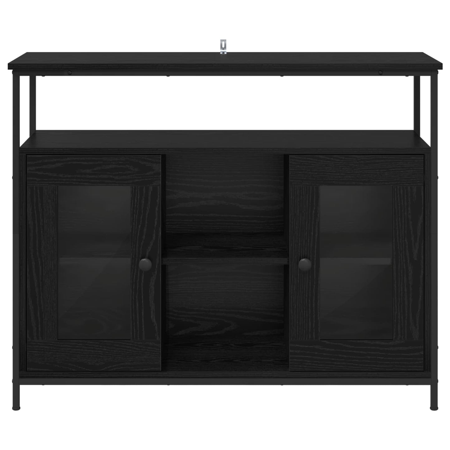 vidaXL Πλαϊνό γραφείο Μαύρη Οξυά 100 x 35 x 80 εκ. Επεξεργασμένο ξύλο