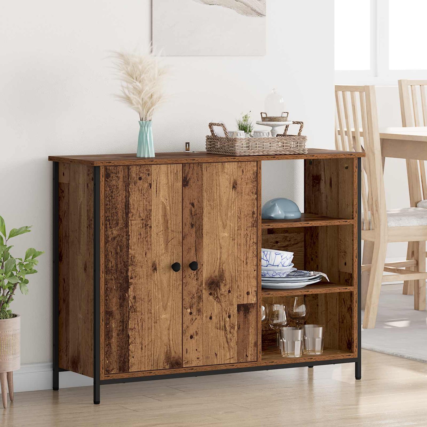 vidaXL Πλαϊνό γραφείο Παλιό Ξύλο 100 x 33 x 75 εκ Επεξεργασμένο ξύλο