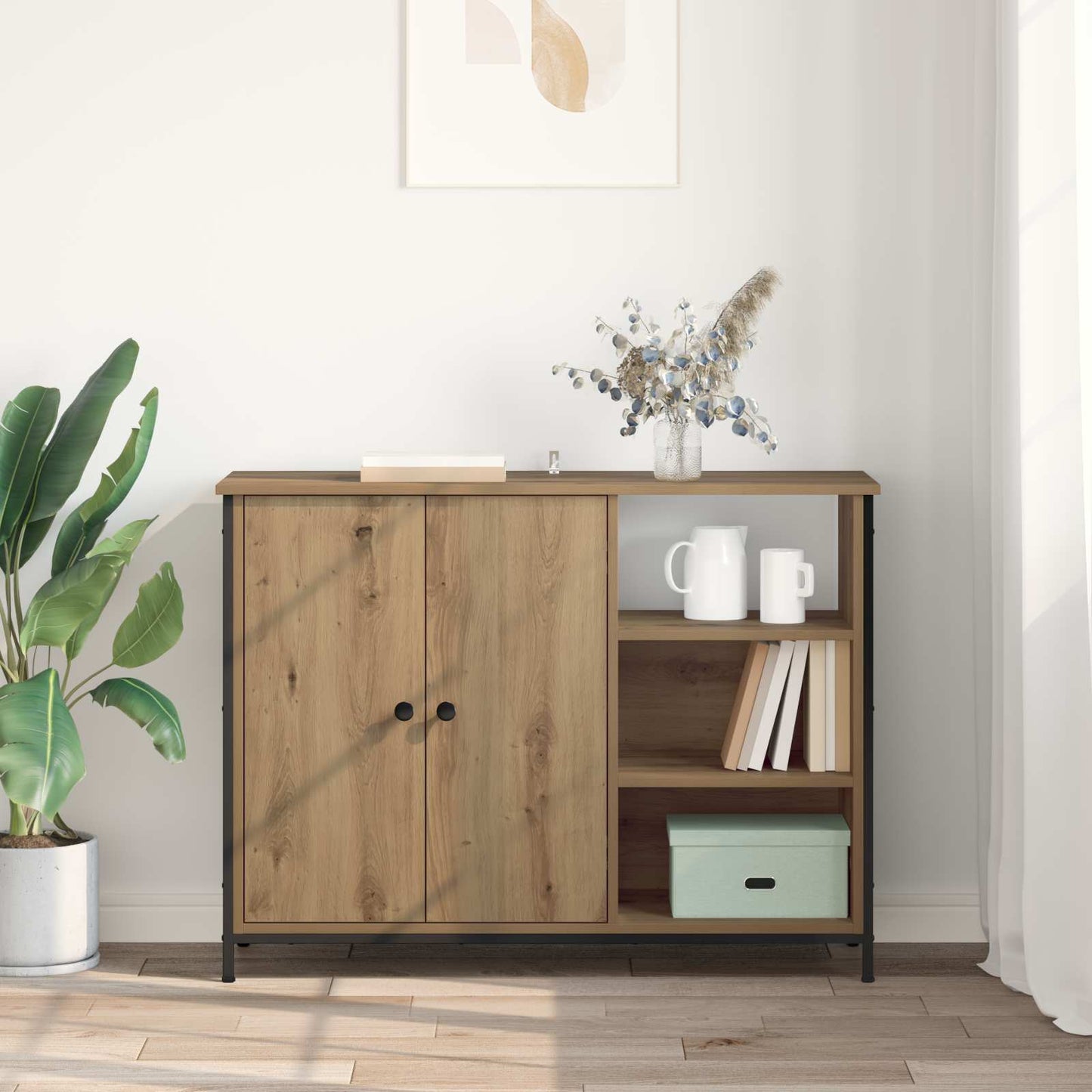 vidaXL Πλαϊνό γραφείο Artisan Oak 100 x 33 x 75 εκ Επεξεργασμένο ξύλο