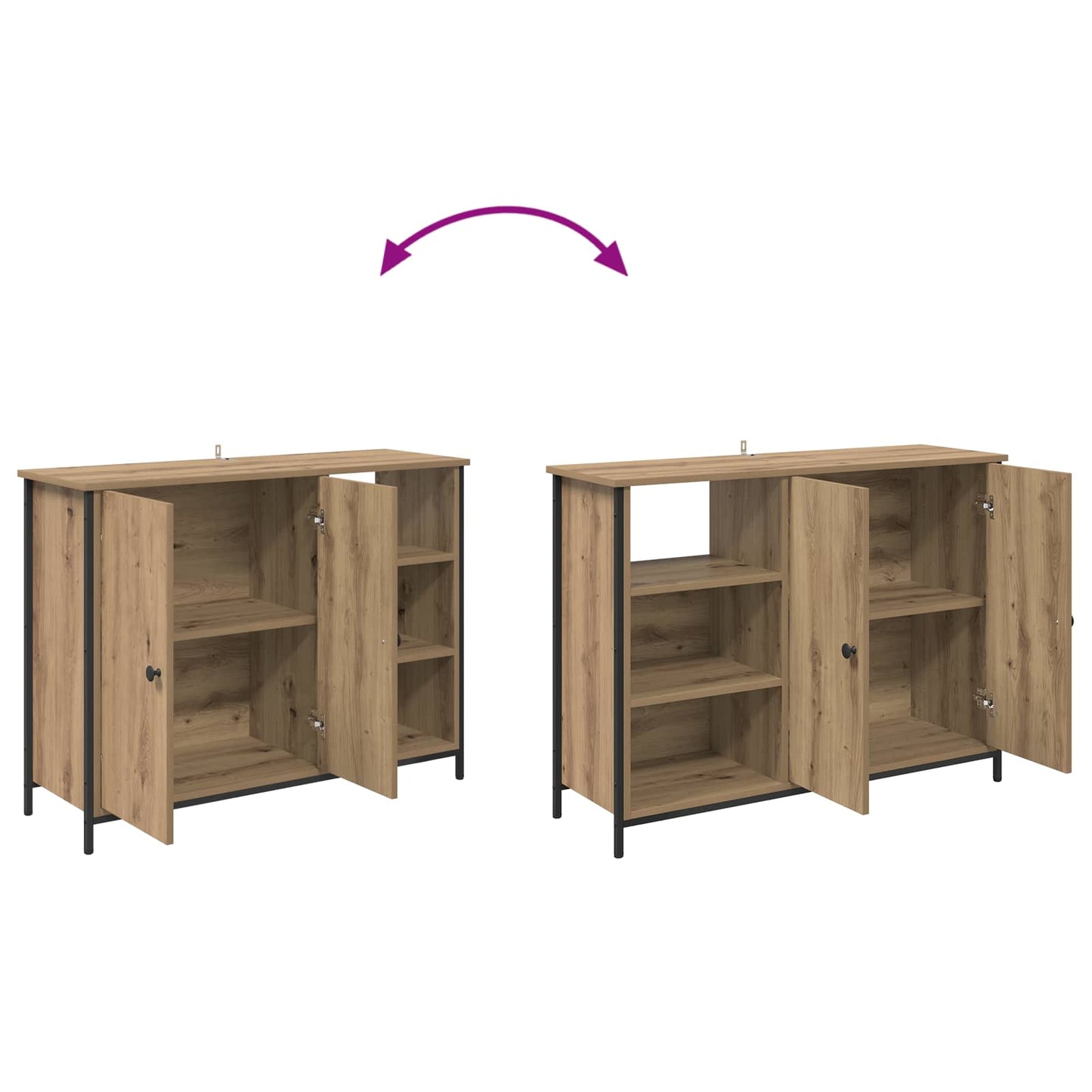vidaXL Πλαϊνό γραφείο Artisan Oak 100 x 33 x 75 εκ Επεξεργασμένο ξύλο