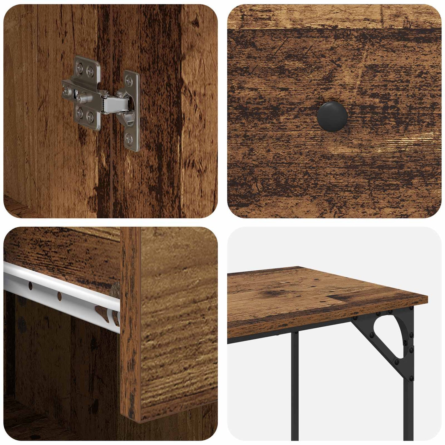 vidaXL Γραφείο Υπολογιστή με συρτάρι Παλιό Ξύλο 131 x 48 x 75 εκ.