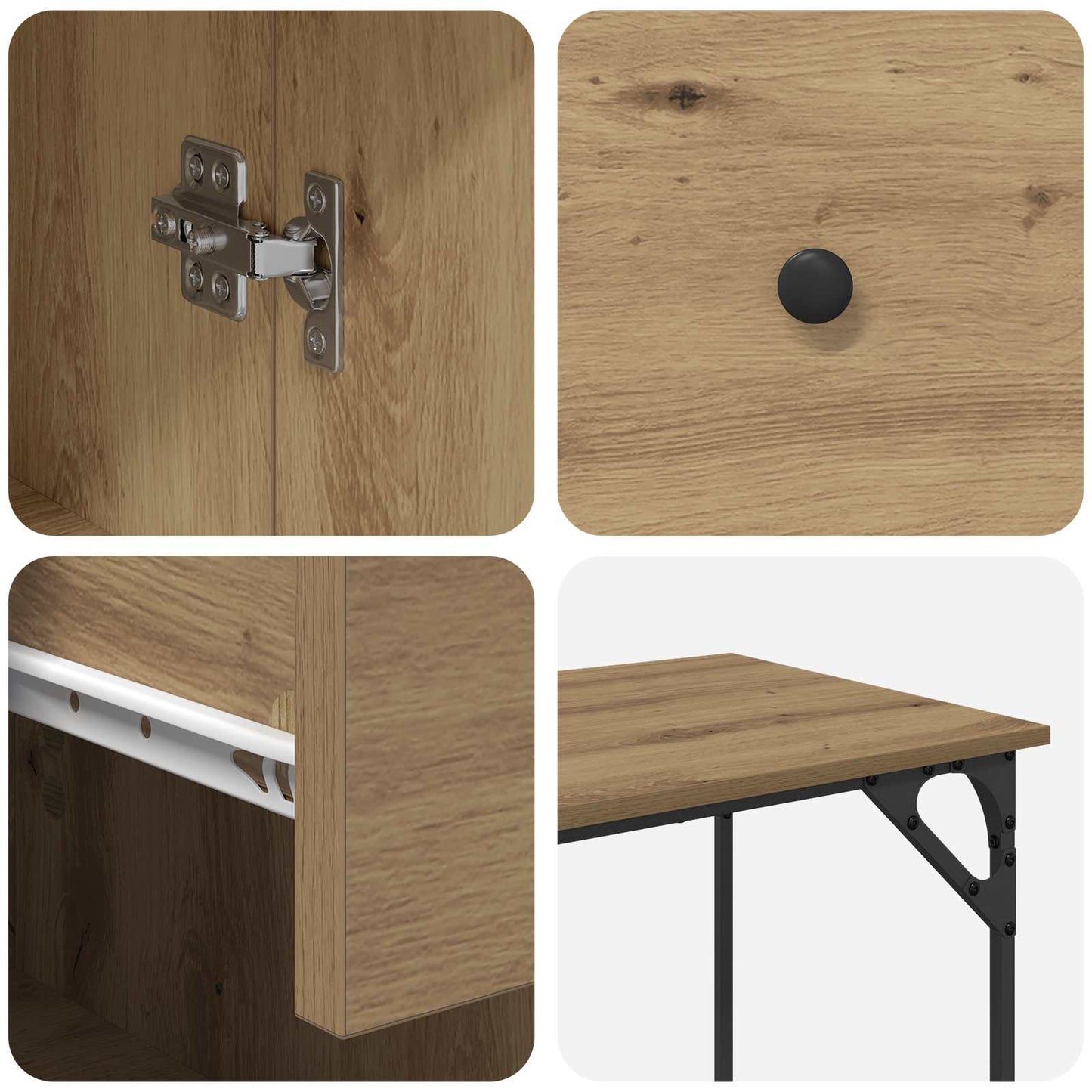 vidaXL Γραφείο Υπολογιστή με συρτάρι Artisan Oak 131 x 48 x 75 εκ.