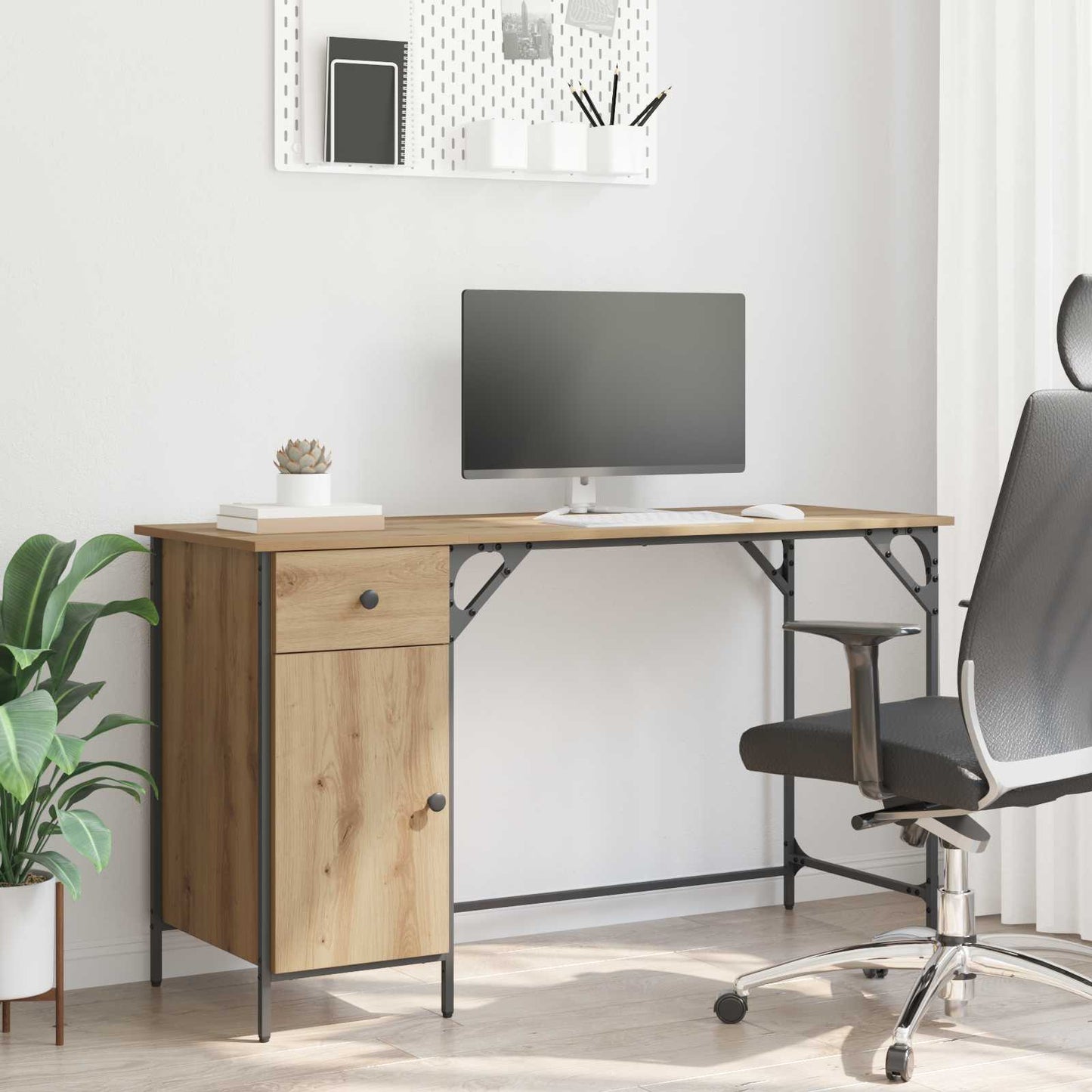 vidaXL Γραφείο Υπολογιστή Artisan Oak 131 x 48 x 75 εκ.