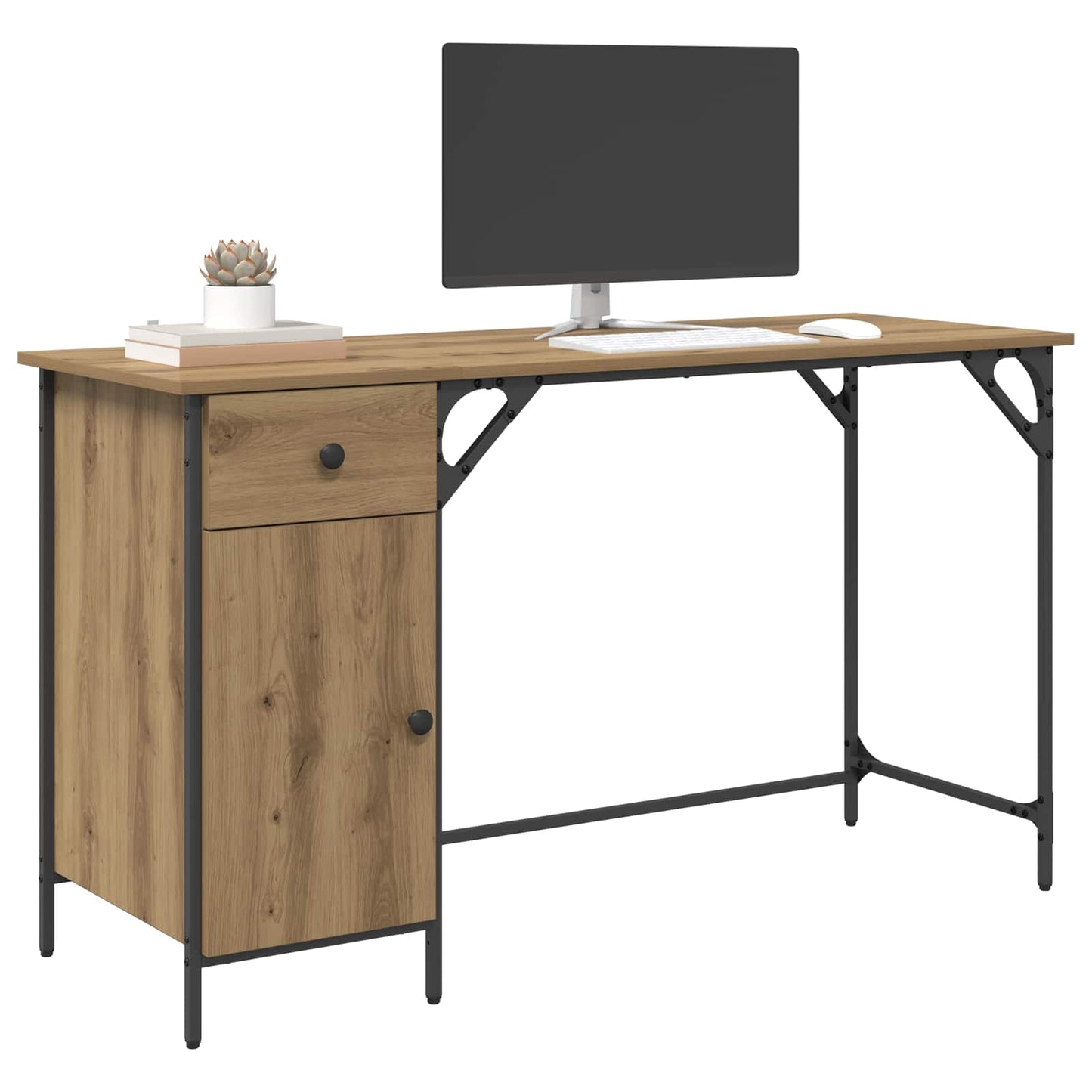 vidaXL Γραφείο Υπολογιστή Artisan Oak 131 x 48 x 75 εκ.