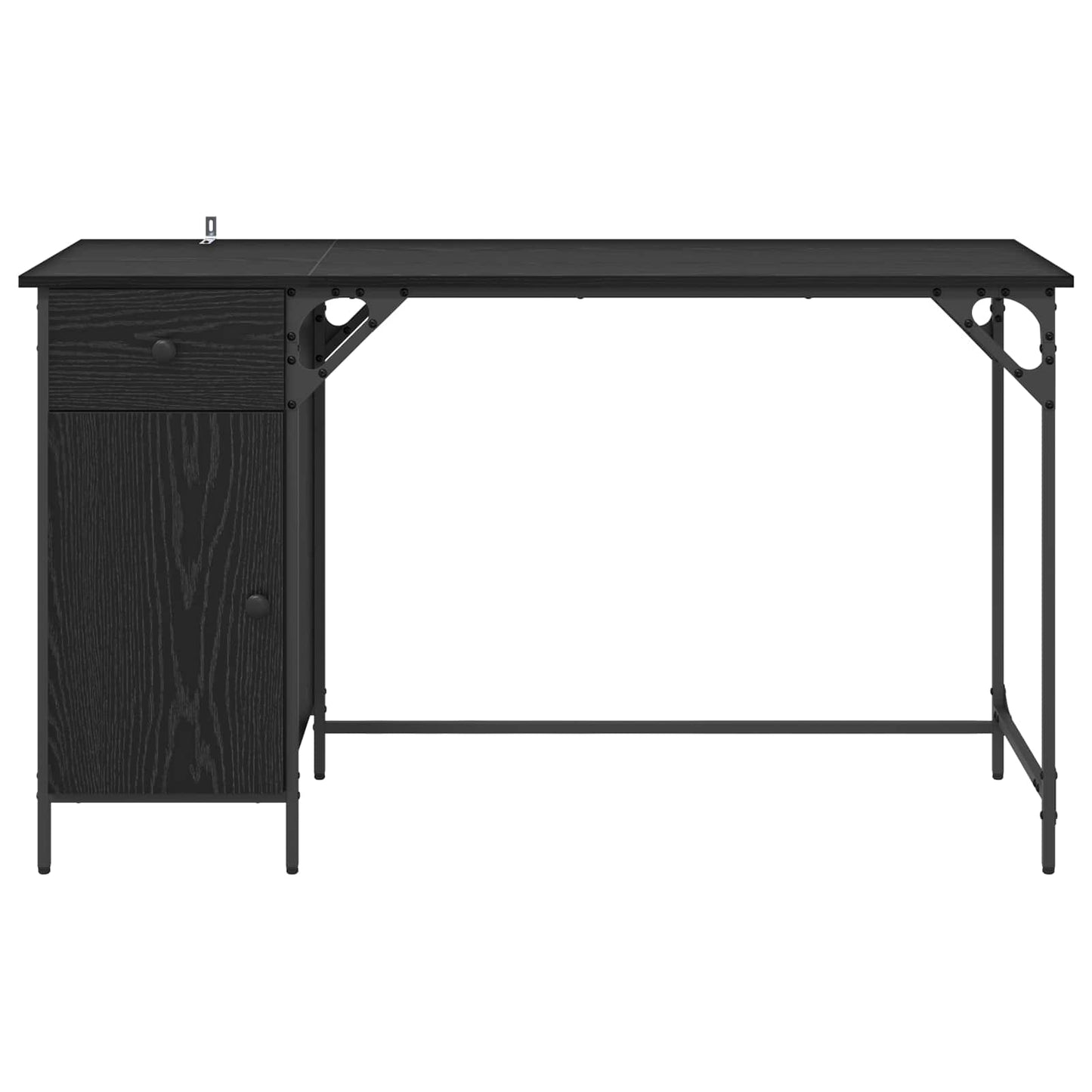 vidaXL Γραφείο Υπολογιστή Μαύρη Οξυά 131 x 48 x 75 εκ.