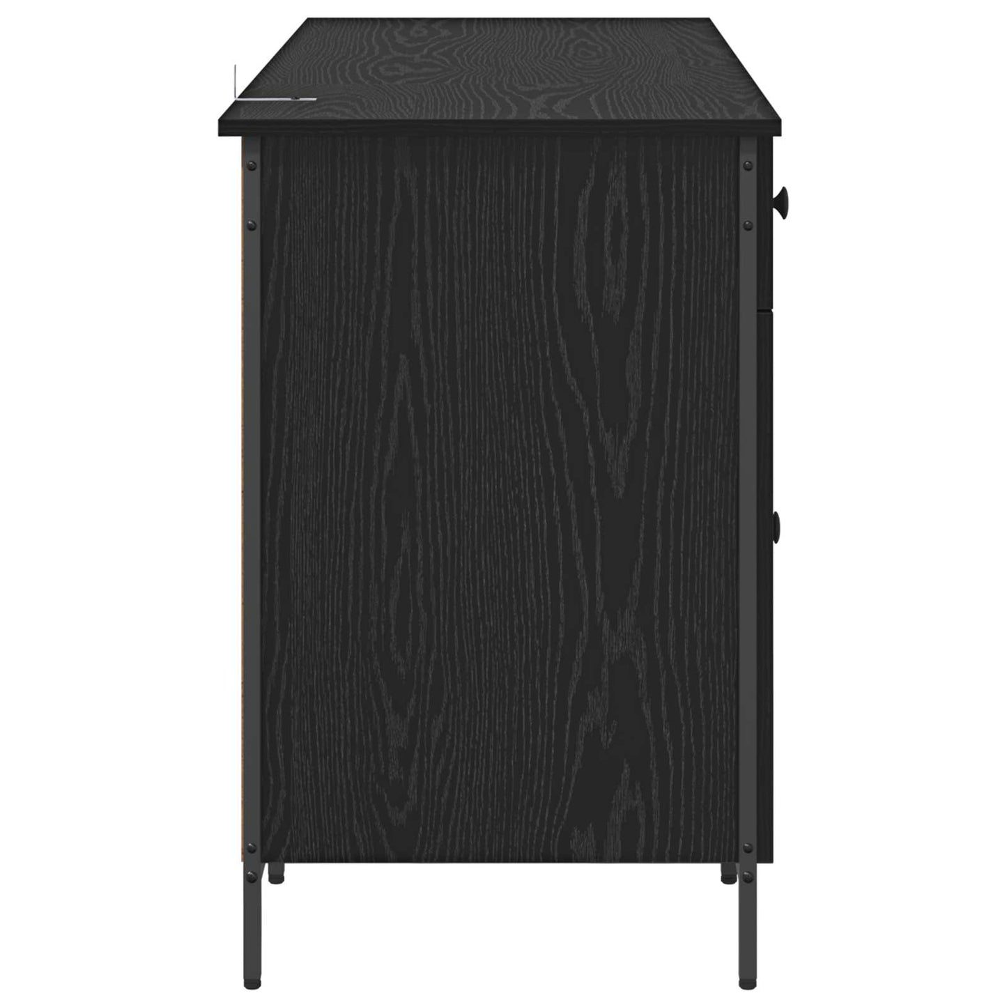 vidaXL Γραφείο Υπολογιστή Μαύρη Οξυά 131 x 48 x 75 εκ.