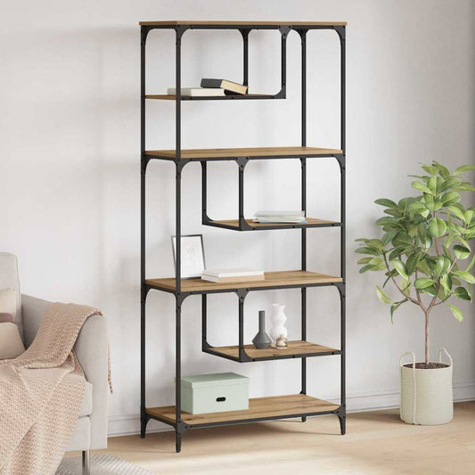 vidaXL Βιβλιοθήκη artisan δρυς 81 x 36 x 176 εκ Επεξεργασμένο ξύλο