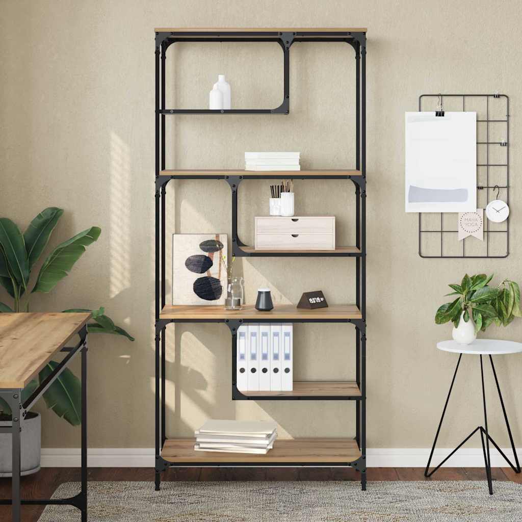 vidaXL Βιβλιοθήκη artisan δρυς 81 x 36 x 176 εκ Επεξεργασμένο ξύλο