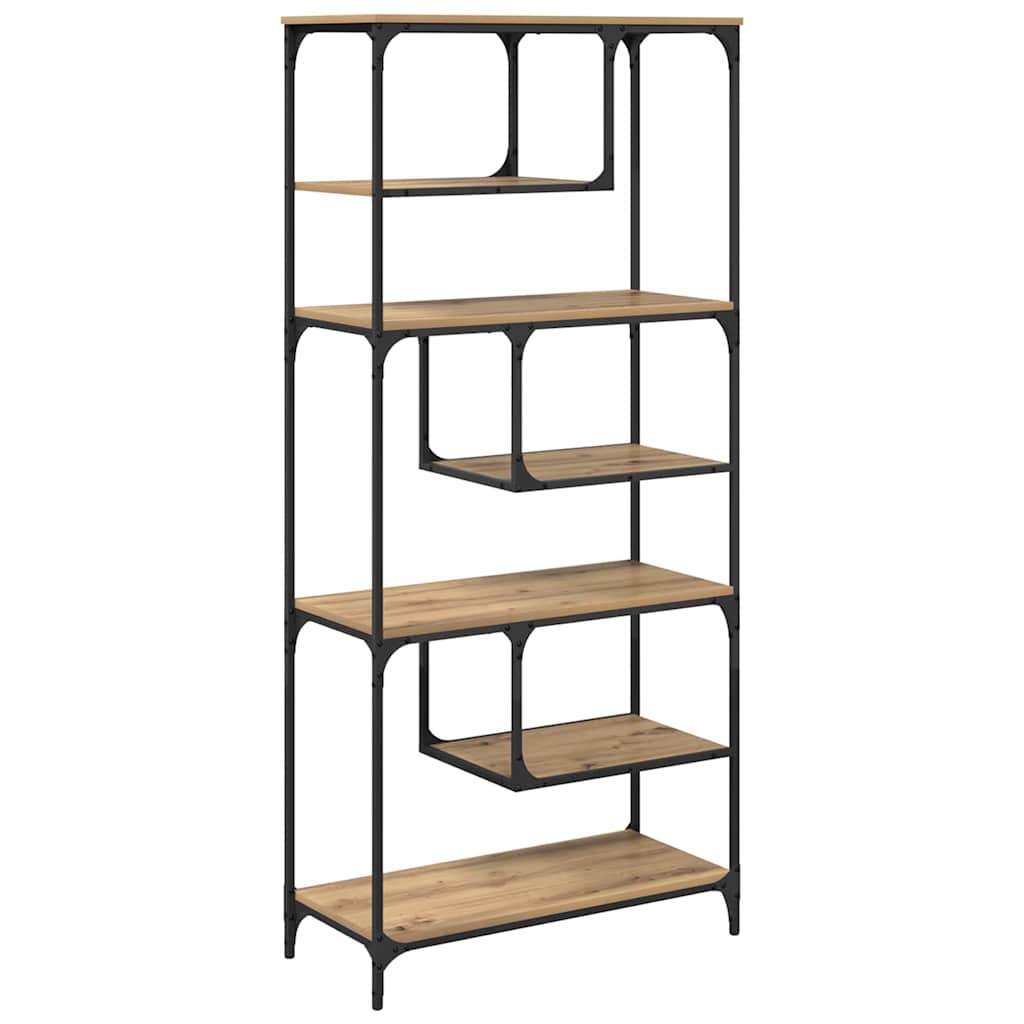 vidaXL Βιβλιοθήκη artisan δρυς 81 x 36 x 176 εκ Επεξεργασμένο ξύλο