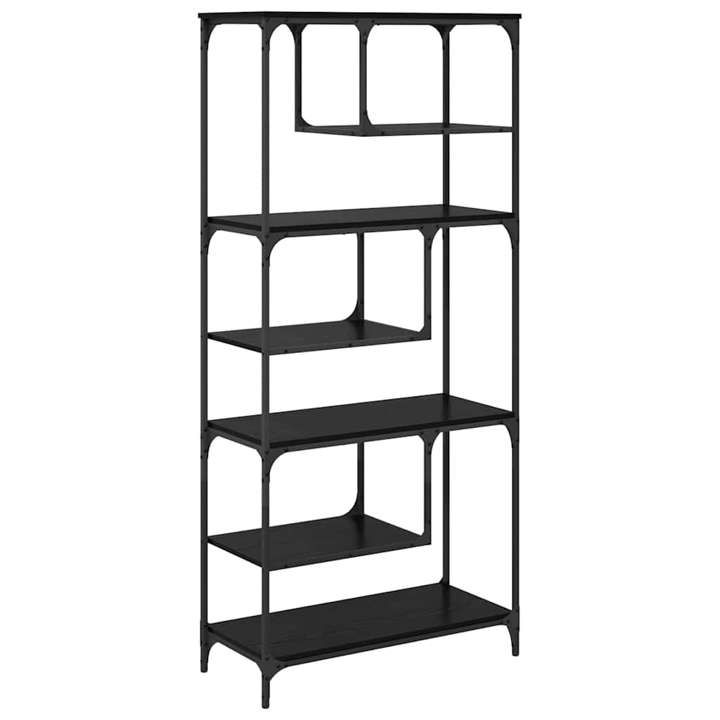 vidaXL Βιβλιοθήκη Μαύρη δρυς 81 x 36 x 176 εκ Επεξεργασμένο ξύλο