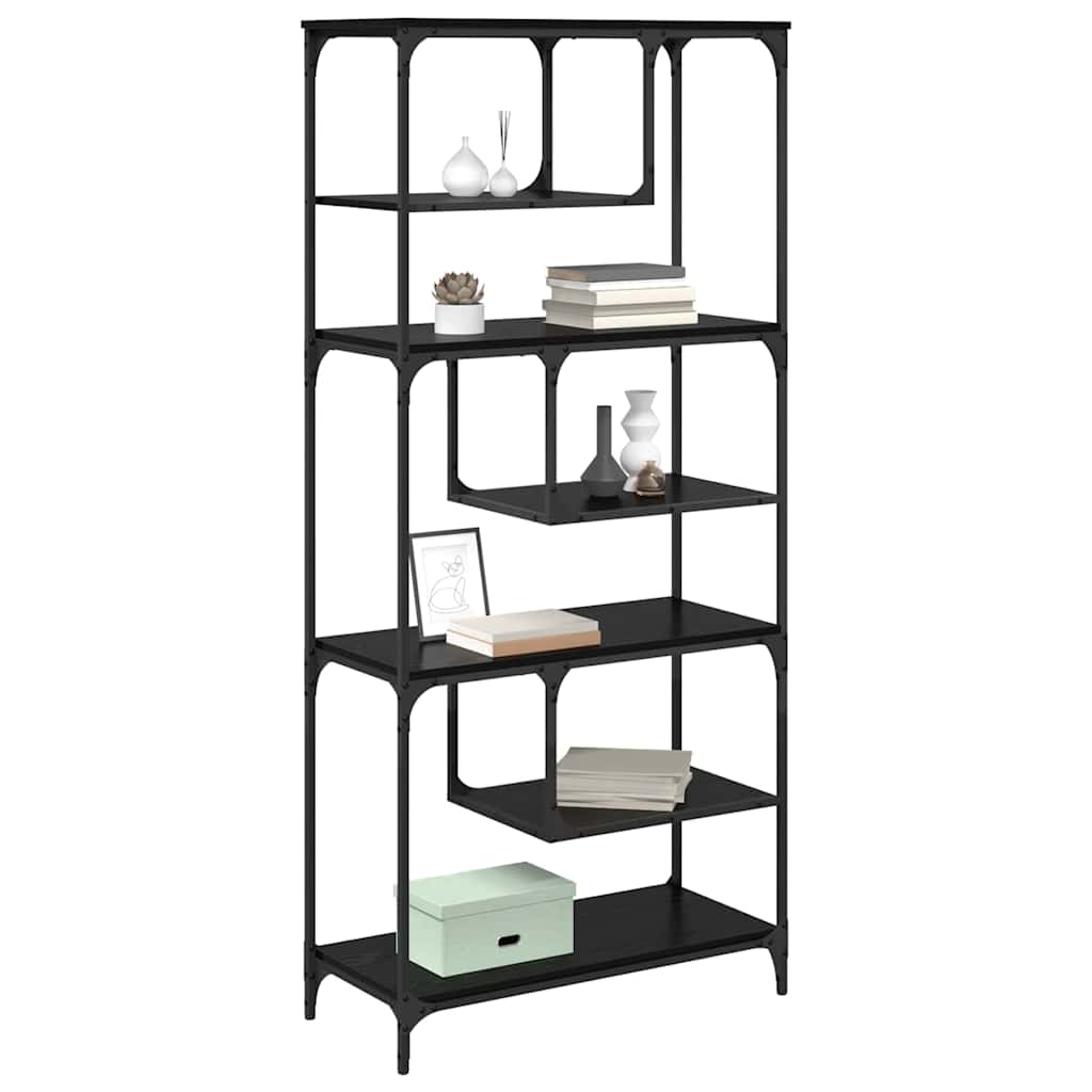 vidaXL Βιβλιοθήκη Μαύρη δρυς 81 x 36 x 176 εκ Επεξεργασμένο ξύλο