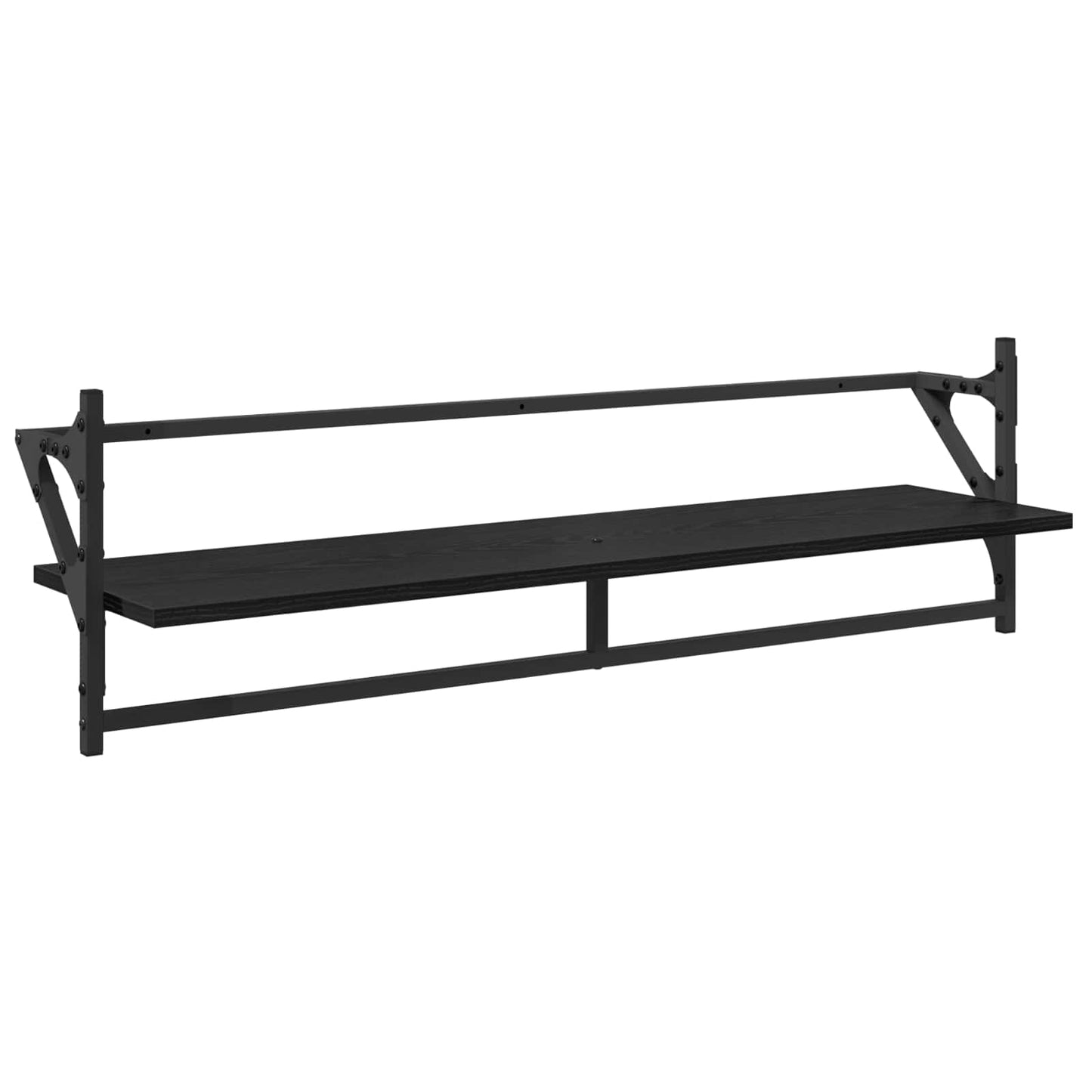 vidaXL Σετ ραφιών τοίχου 6 τμχ. Μαύρη Οξυά 100 x 25 x 30 cm