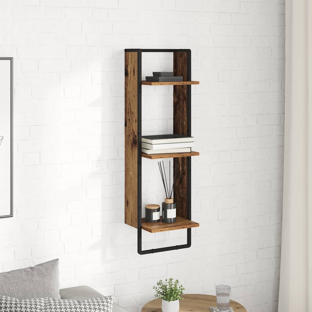 vidaXL Ράφι Τοίχου Επιτοίχιο Παλιό Ξύλο 30 x 25 x 100 cm