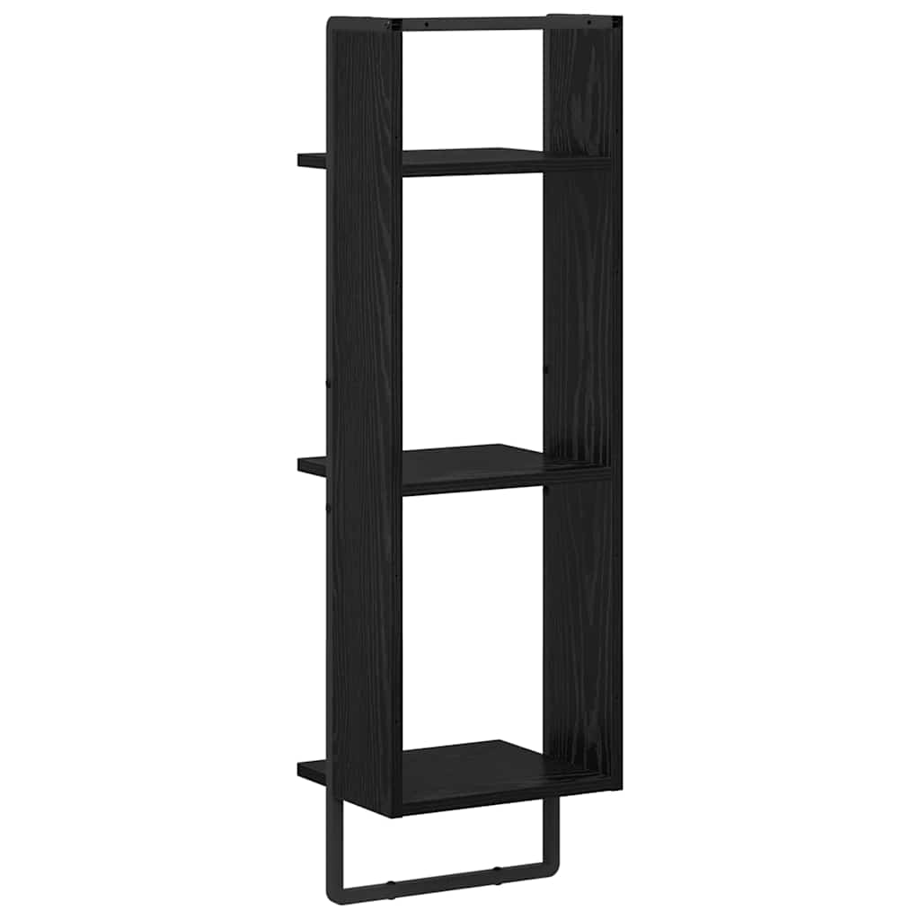 vidaXL Ράφι Τοίχου Μαύρη Οξυά 30 x 25 x 100 cm Επεξεργασμένο ξύλο