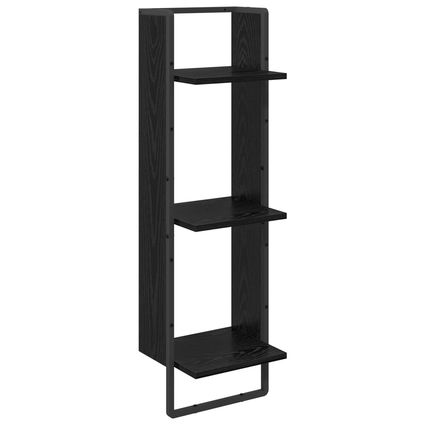 vidaXL Σετ ραφιών τοίχου 6 τμχ. Μαύρη Οξυά 100 x 25 x 30 cm