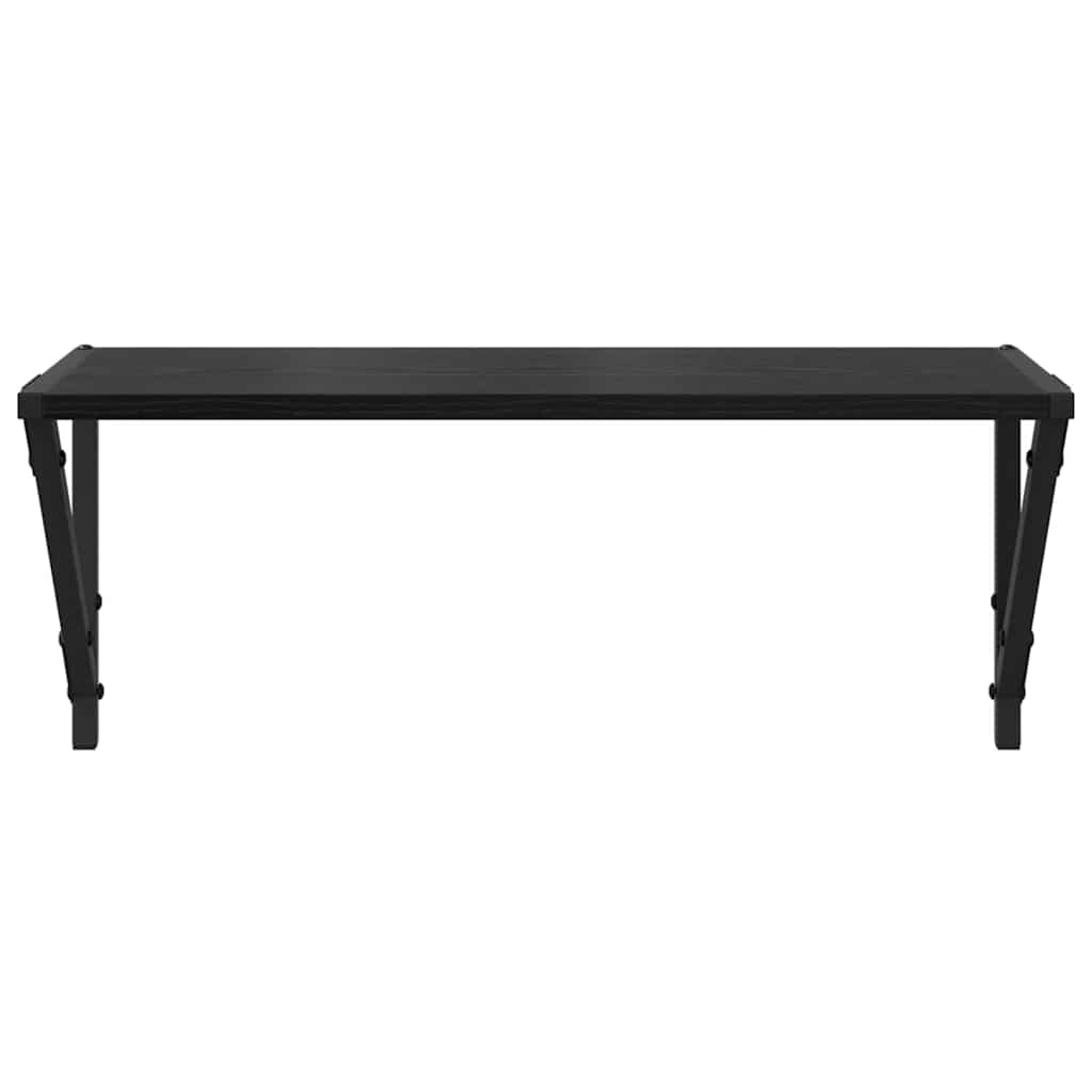 vidaXL Ράφια Τοίχου με ράφι 2 pcs Μαύρη Οξυά 60 x 25 x 25,5 cm