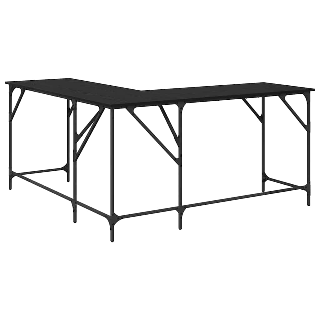 vidaXL Γραφείο Μαύρη Οξυά 149 x 149 x 75 εκ. Επεξεργασμένο ξύλο