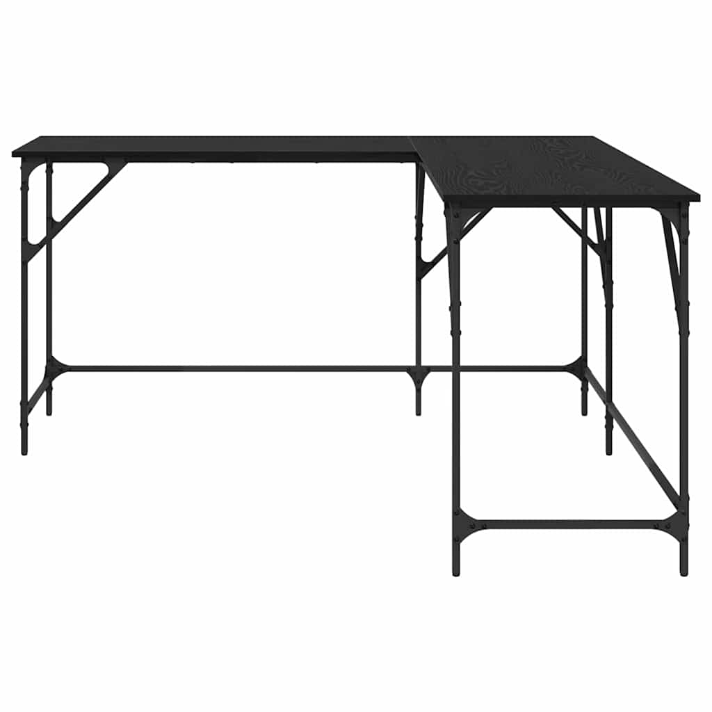 vidaXL Γραφείο Μαύρη Οξυά 149 x 149 x 75 εκ. Επεξεργασμένο ξύλο