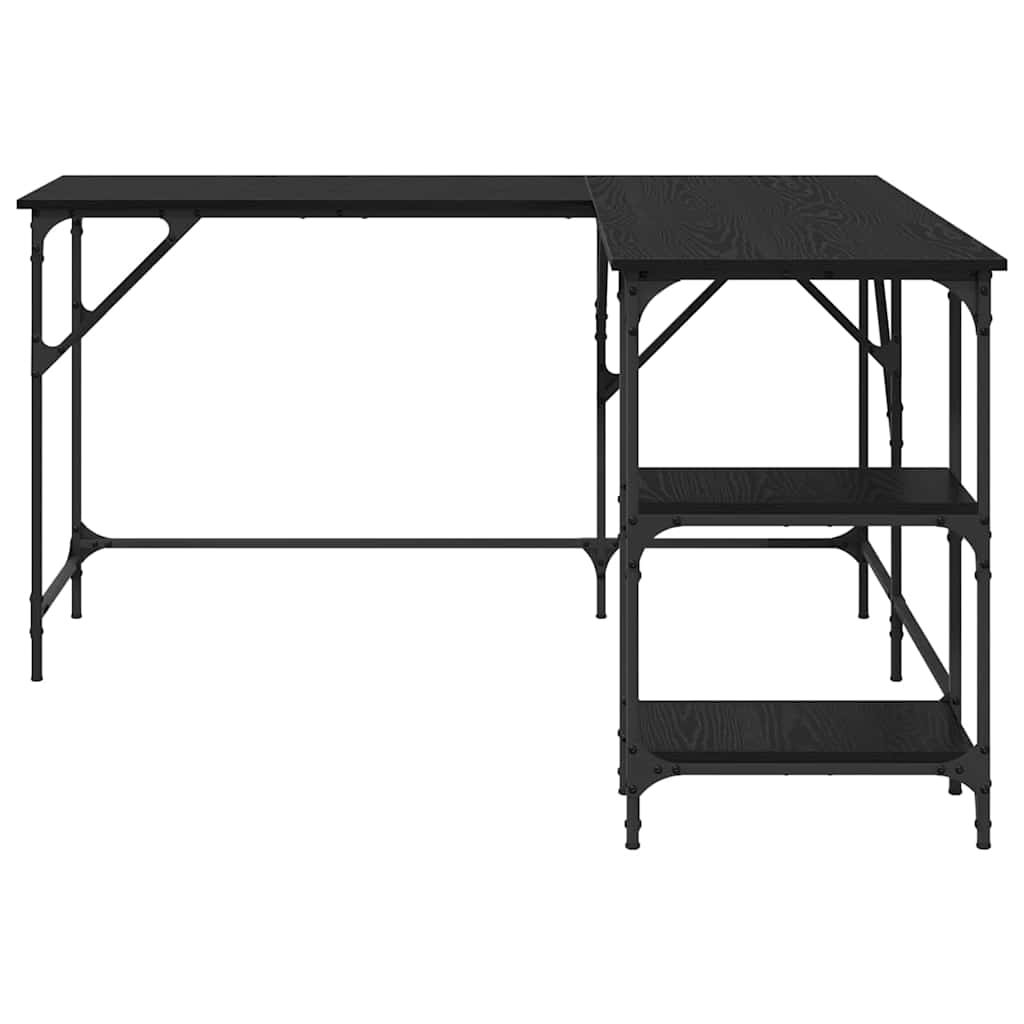 vidaXL Γραφείο Μαύρη Οξυά 139 x 139 x 75 εκ. Επεξεργασμένο ξύλο