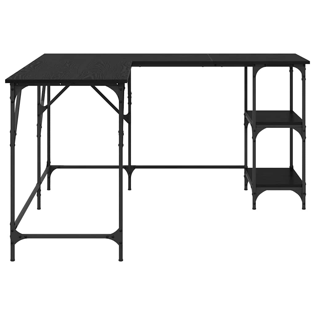 vidaXL Γραφείο Μαύρη Οξυά 139 x 139 x 75 εκ. Επεξεργασμένο ξύλο