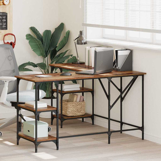 vidaXL Γραφείο Παλιό Ξύλο 139 x 139 x 75 εκ. Επεξεργασμένο ξύλο