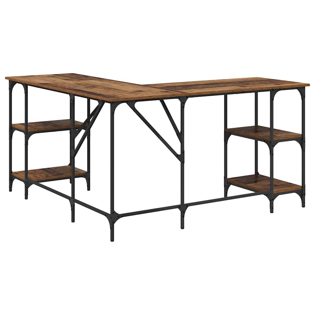 vidaXL Γραφείο Παλιό Ξύλο 139 x 139 x 75 εκ. Επεξεργασμένο ξύλο