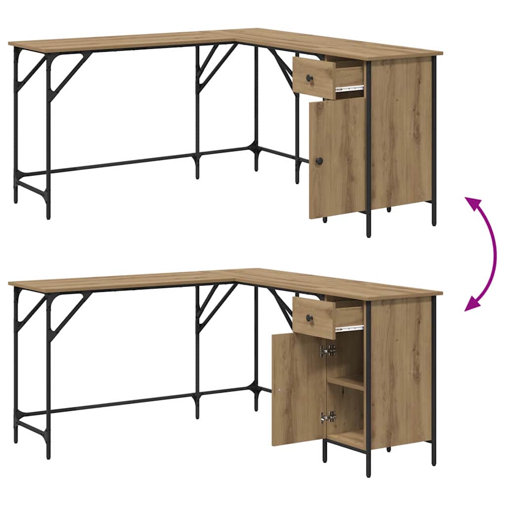 vidaXL Γραφείο Artisan Oak Επεξεργασμένο Ξύλο 141 x 141 x 75 εκ
