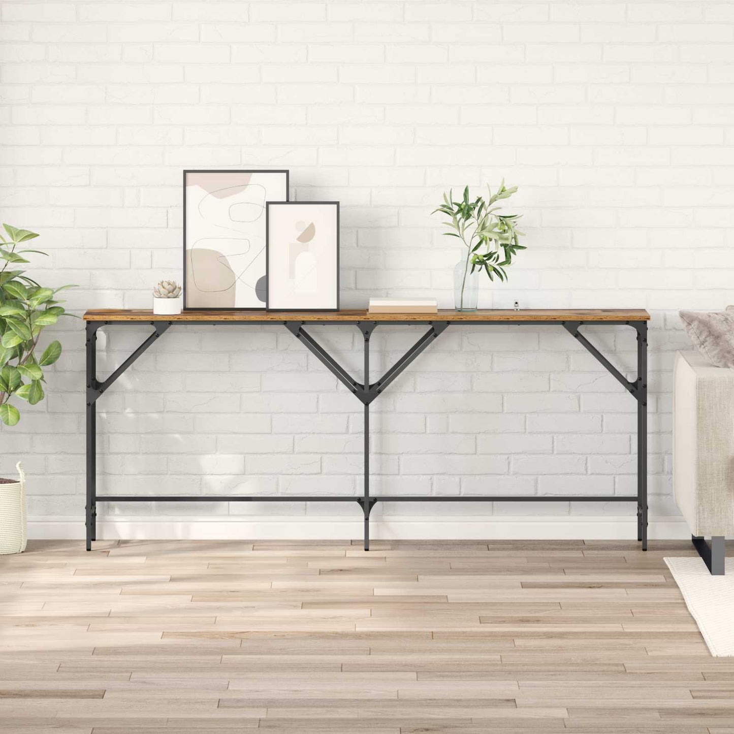 vidaXL Τραπέζι κονσόλας Παλιό Ξύλο 180 x 30 x 75 εκ Επεξεργασμένο ξύλο