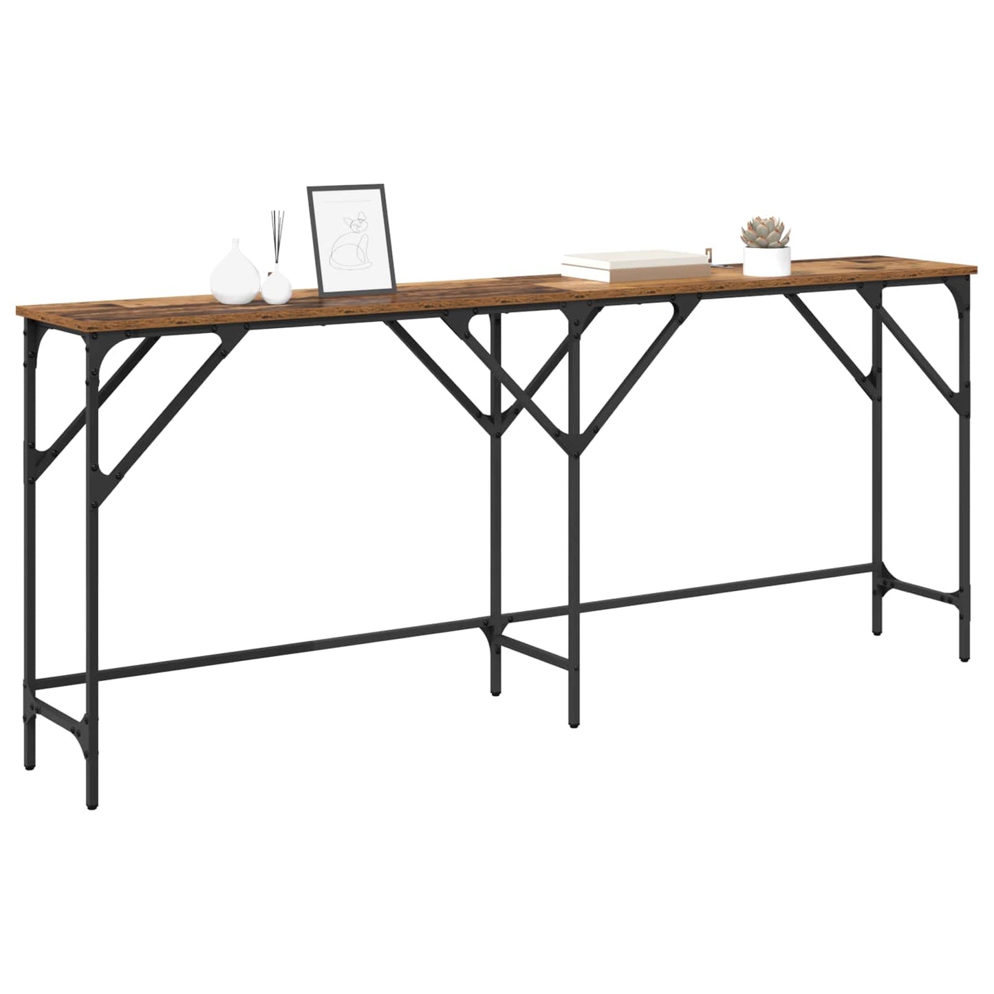 vidaXL Τραπέζι κονσόλας Παλιό Ξύλο 180 x 30 x 75 εκ Επεξεργασμένο ξύλο