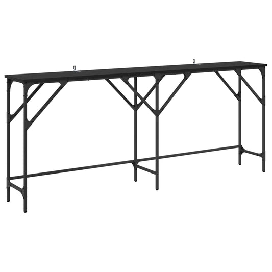 vidaXL Τραπέζι κονσόλας Μαύρη Οξυά 180 x 30 x 75 εκ Επεξεργασμένο ξύλο